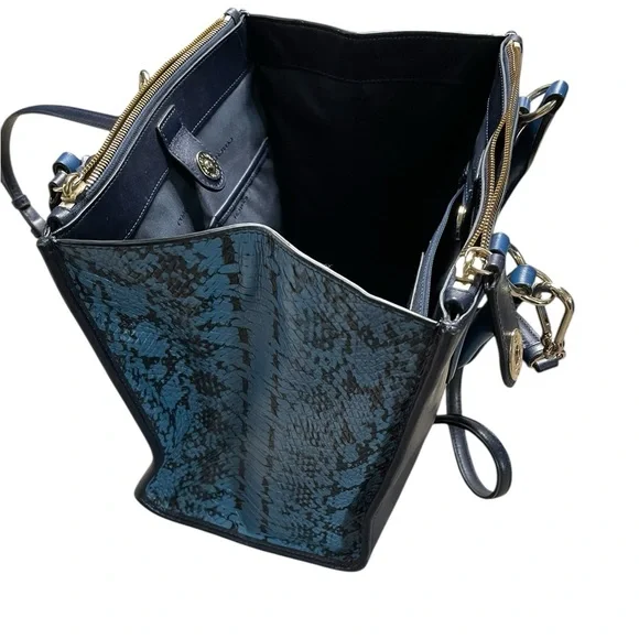 COACH Blue Python Crosby Carryall